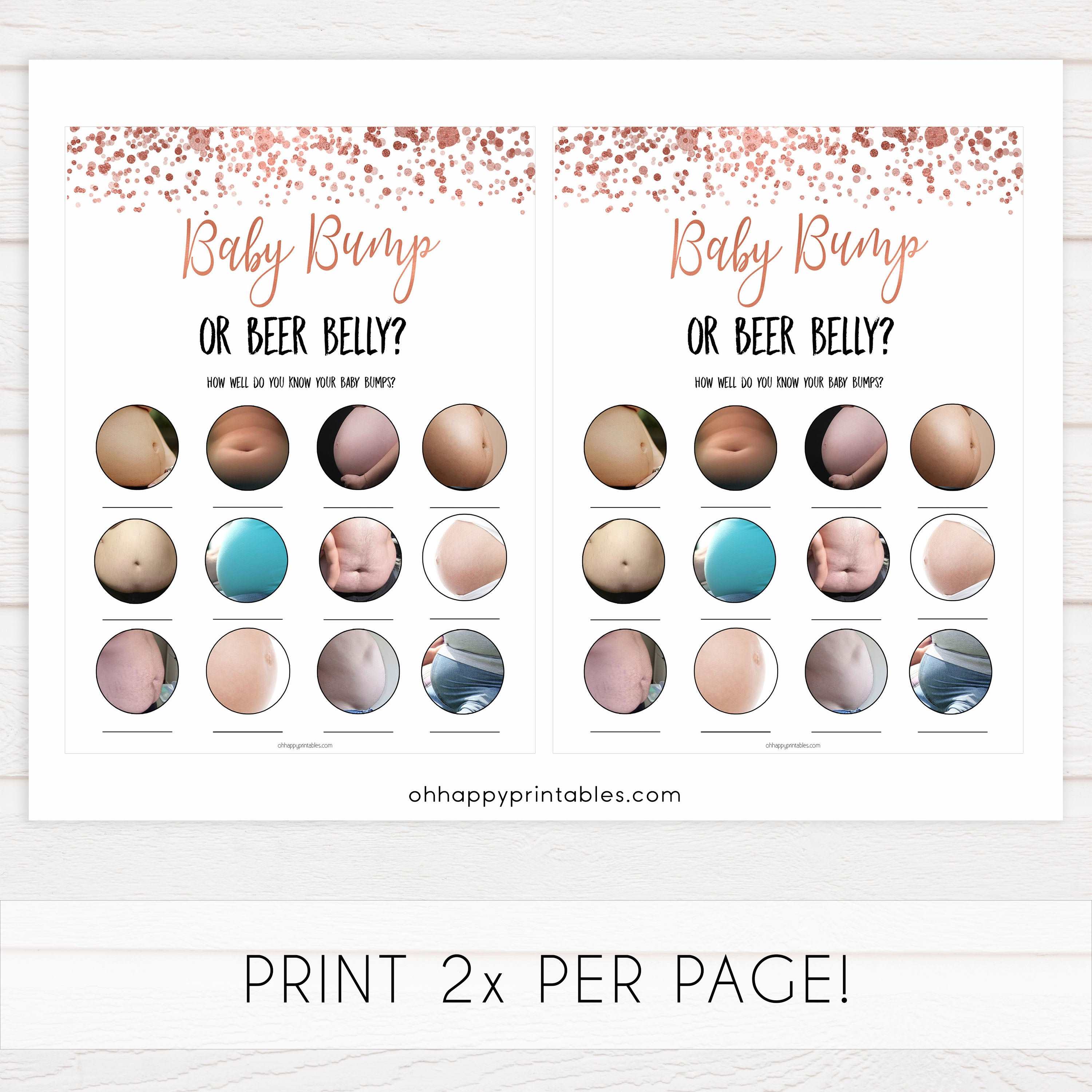 labor or porn, baby bump or beer belly game, Printable baby shower games, rose gold fun baby games, baby shower games, fun baby shower ideas, top baby shower ideas, blush baby shower, rose gold baby shower ideas