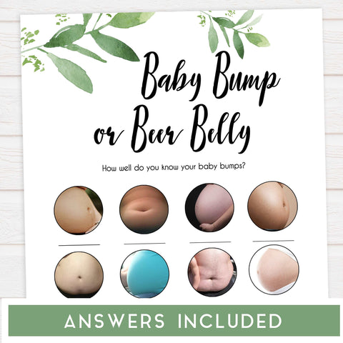 labor or porn game, baby bump or beer belly game, printable baby shower games, botanical baby shower games, fun baby games