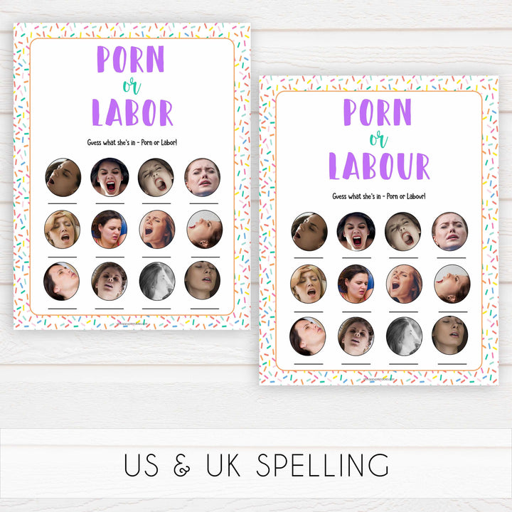 labor or porn, baby bump or beer belly game, Printable baby shower games, baby sprinkle fun baby games, baby shower games, fun baby shower ideas, top baby shower ideas, sprinkle shower baby shower, friends baby shower ideas