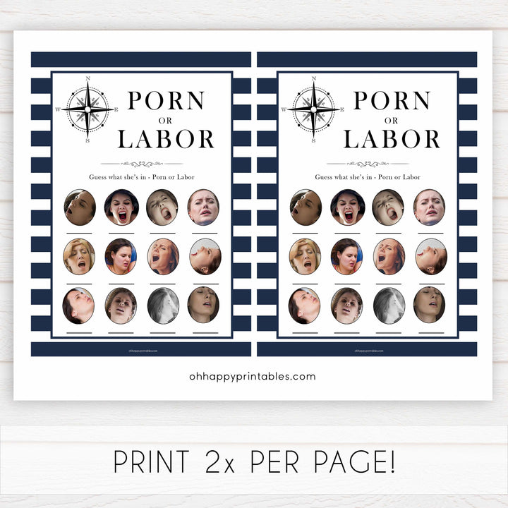 labor or porn, baby bump or beer belly game, Printable baby shower games, nautical baby shower games, nautical baby games, fun baby shower games, top baby shower ideas