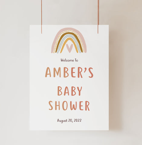 full baby shower bundle, baby shower games, baby welcome sign, mega baby shower bundle, boho rainbow baby shower