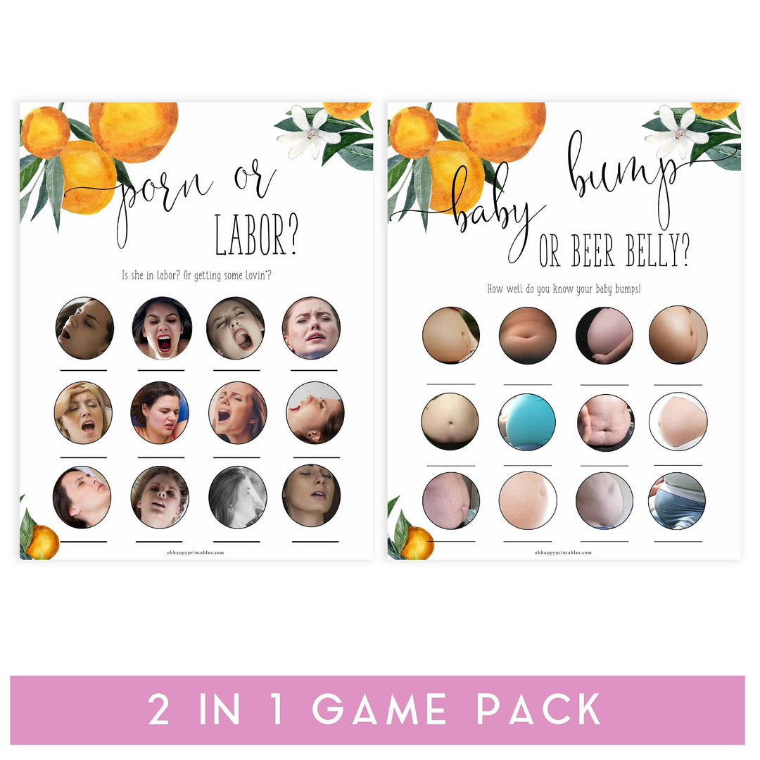 porn or labor, baby bump or beer belly baby games, Printable baby shower games, little cutie baby games, baby shower games, fun baby shower ideas, top baby shower ideas, little cutie baby shower, baby shower games, fun little cutie baby shower ideas, citrus baby shower games, citrus baby shower, orange baby shower