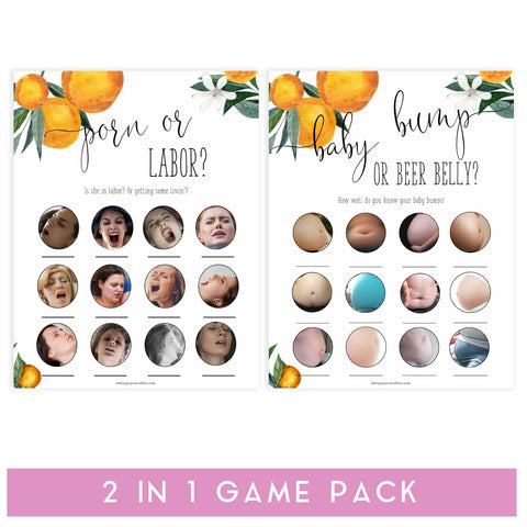 porn or labor, baby bump or beer belly baby games, Printable baby shower games, little cutie baby games, baby shower games, fun baby shower ideas, top baby shower ideas, little cutie baby shower, baby shower games, fun little cutie baby shower ideas, citrus baby shower games, citrus baby shower, orange baby shower