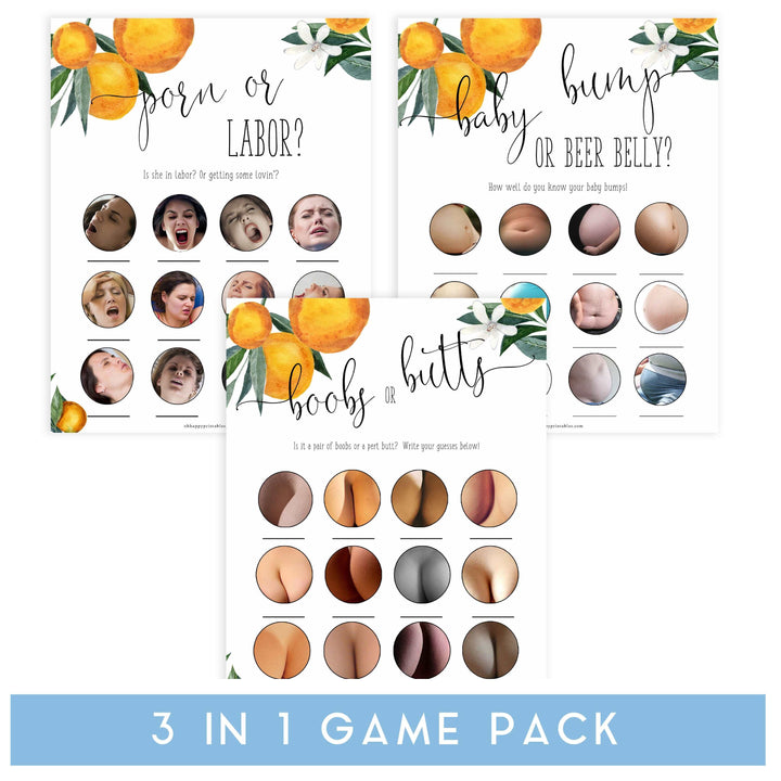 porn or labor, baby bump or beer belly, boobs or butts baby shower games, Printable baby shower games, little cutie baby games, baby shower games, fun baby shower ideas, top baby shower ideas, little cutie baby shower, baby shower games, fun little cutie baby shower ideas, citrus baby shower games, citrus baby shower, orange baby shower