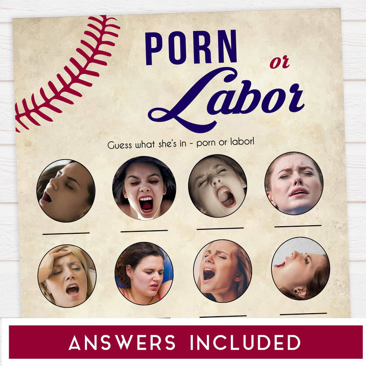 labor or porn, baby bump or beer belly, boobs or butts game, Baseball baby shower games, printable baby shower games, fun baby shower games, top baby shower ideas, little slugger baby games