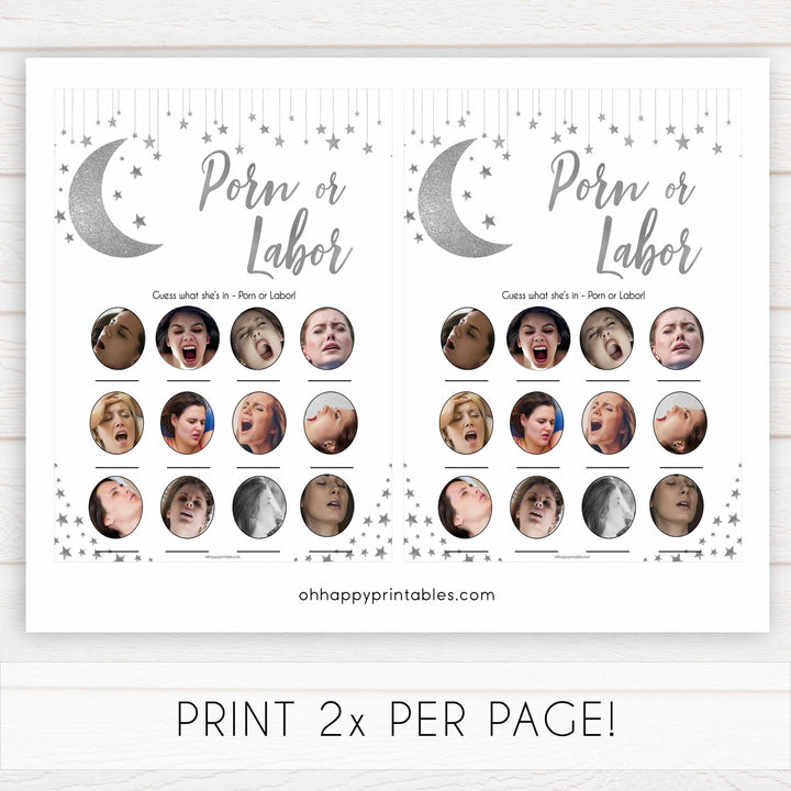 labor or porn game, baby bump or beer belly game, boobs or butts game,Little star baby shower games, printable baby shower games, twinkle star baby shower, fun baby games, top baby shower ideas