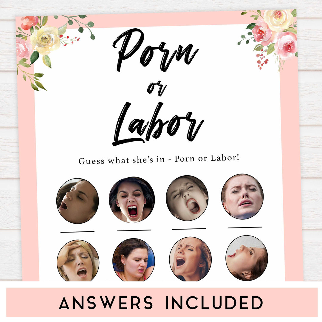 spring floral baby games, labor or porn, baby bump, boobs or butts game, fun baby games, top 10 baby games