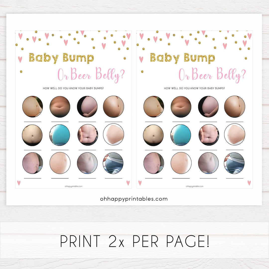 labor or porn, baby bump or beer belly, boobs or butts baby game, Printable baby shower games, small pink hearts fun baby games, baby shower games, fun baby shower ideas, top baby shower ideas, gold baby shower, pink hearts baby shower ideas