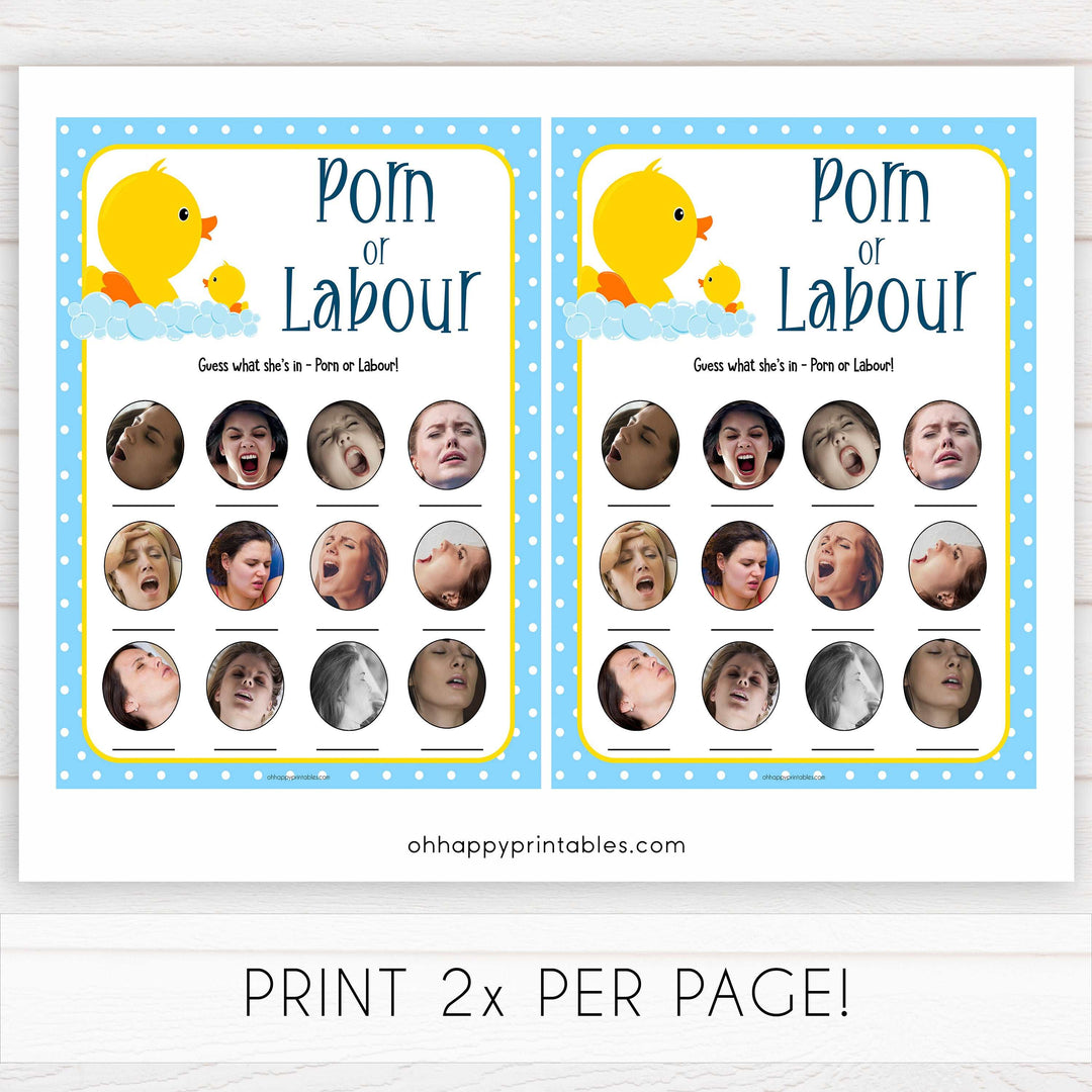 rubber ducky baby shower, labor or porn, baby bump beer game, boobs or butts, printable baby games, fun baby games. top baby shower ideas