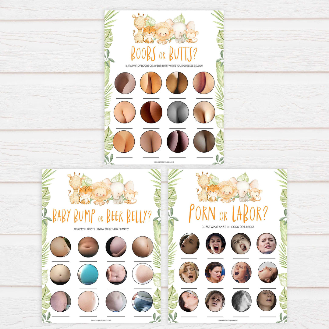 porn or labor, baby bump beer belly, boobs or butts games, Printable baby shower games, safari animals baby games, baby shower games, fun baby shower ideas, top baby shower ideas, safari animals baby shower, baby shower games, fun baby shower ideas