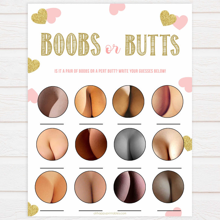 porn or labor, baby bump or beer belly, boobs or butts baby games, Printable baby shower games, large pink hearts fun baby games, baby shower games, fun baby shower ideas, top baby shower ideas, gold pink hearts shower baby shower, pink hearts baby shower ideas