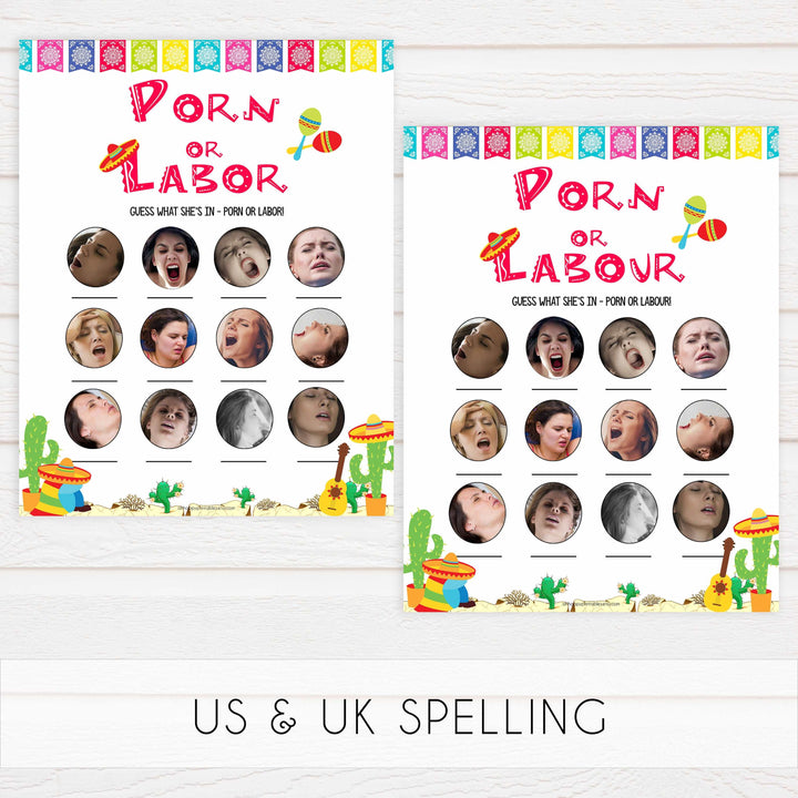 labor or porn, baby bump or beer belly, boobs or butts game, Printable baby shower games, Mexican fiesta fun baby games, baby shower games, fun baby shower ideas, top baby shower ideas, fiesta shower baby shower, fiesta baby shower ideas