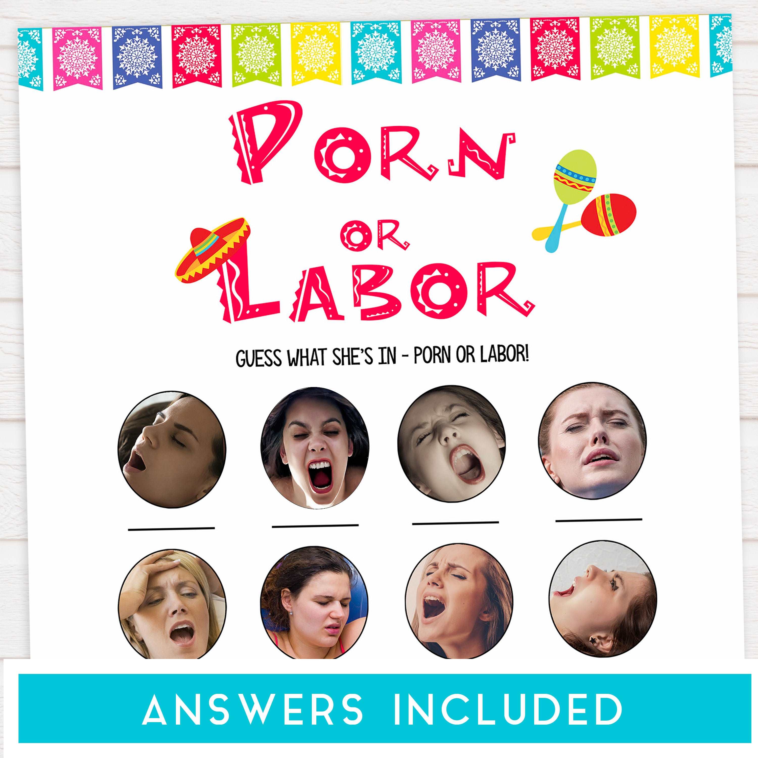 labor or porn, baby bump or beer belly, boobs or butts game, Printable baby shower games, Mexican fiesta fun baby games, baby shower games, fun baby shower ideas, top baby shower ideas, fiesta shower baby shower, fiesta baby shower ideas