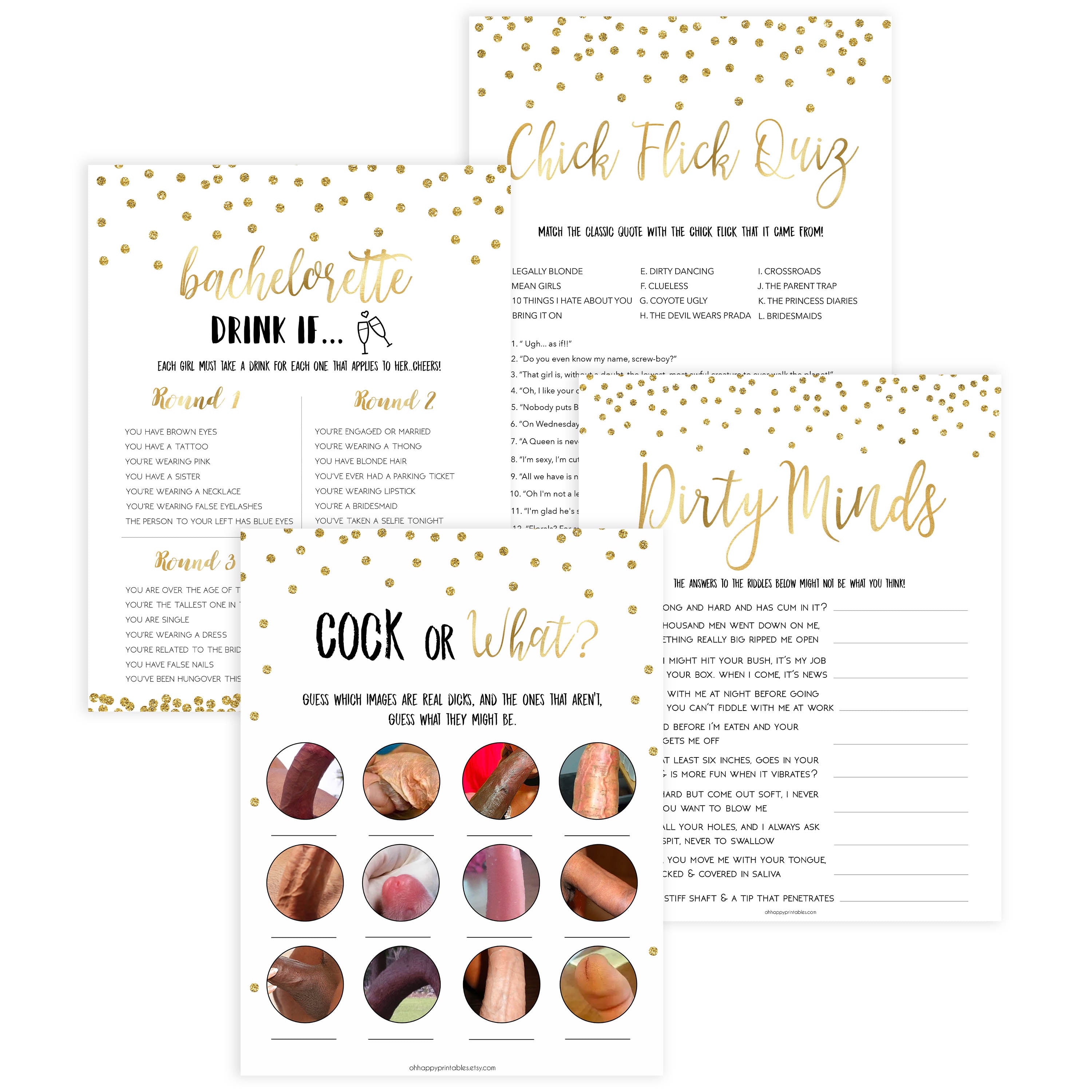 bachelorette games, naughty adult games, bridal shower games, cock or what games, adult bridal shower games, printable bridal shower games