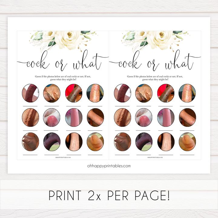 4 bachelorette games, naught bachelorette games, cock or what, drink if, dirty minds game, bachelorette games, bridal shower games, floral bridal games