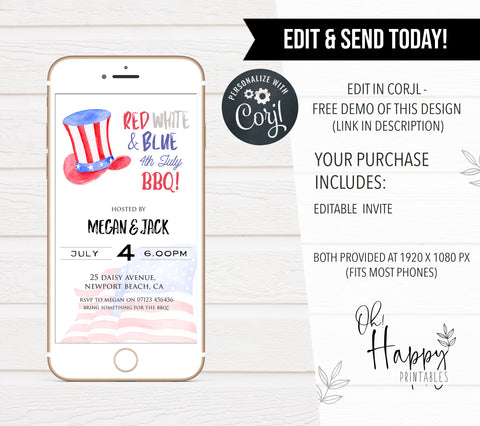 editable 4th july invitations, editable independence day invitation, independence day party ideas