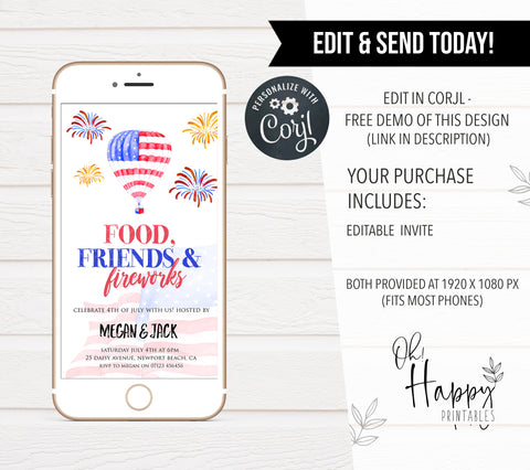 editable 4th july invitations, editable independence day invitation, independence day party ideas