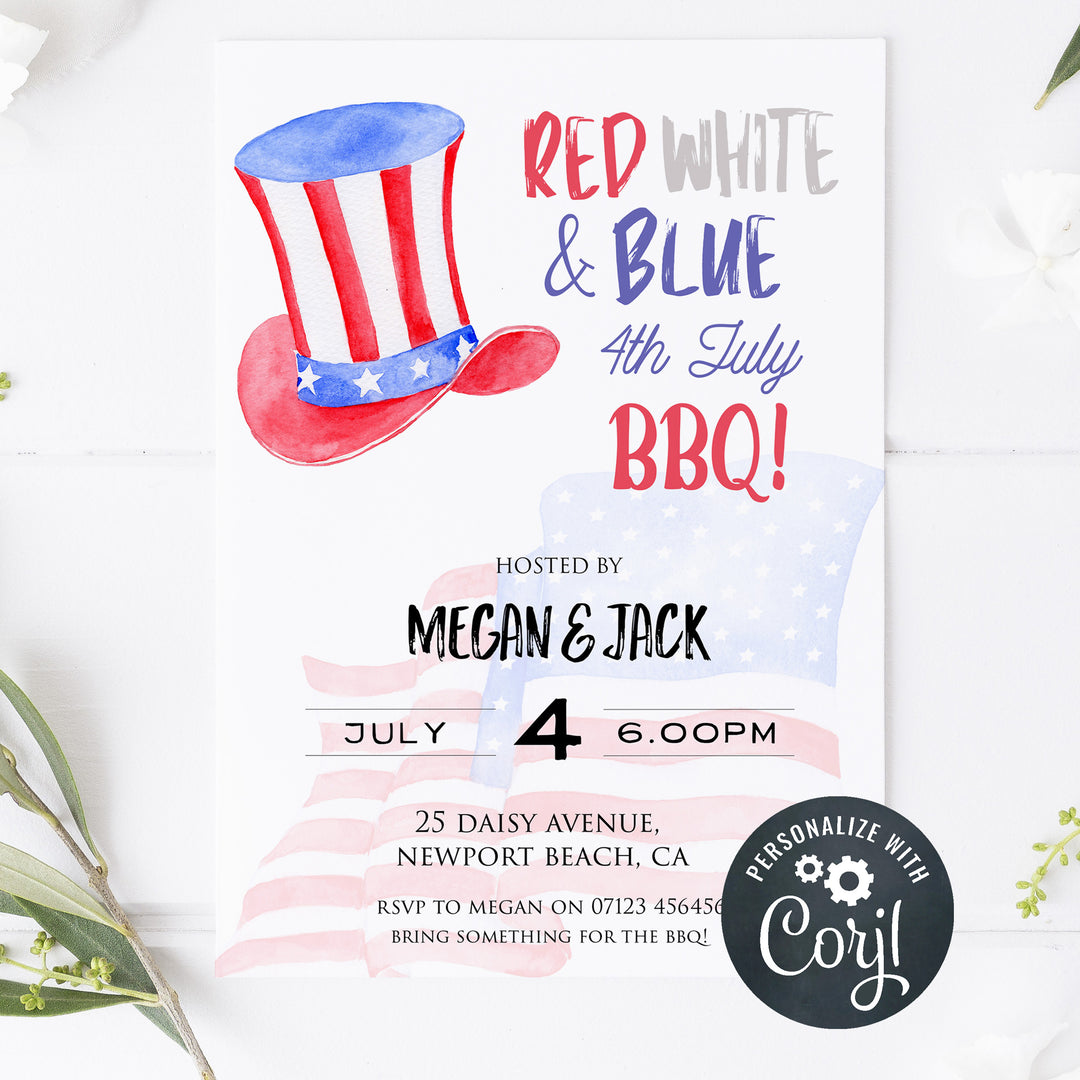 editable 4th july invitations, editable independence day invitation, independence day party ideas