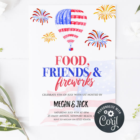 editable 4th july invitations, editable independence day invitation, independence day party ideas