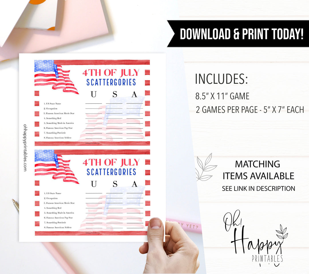  4th july games, editable independence day games, independence day party ideas, American gamews