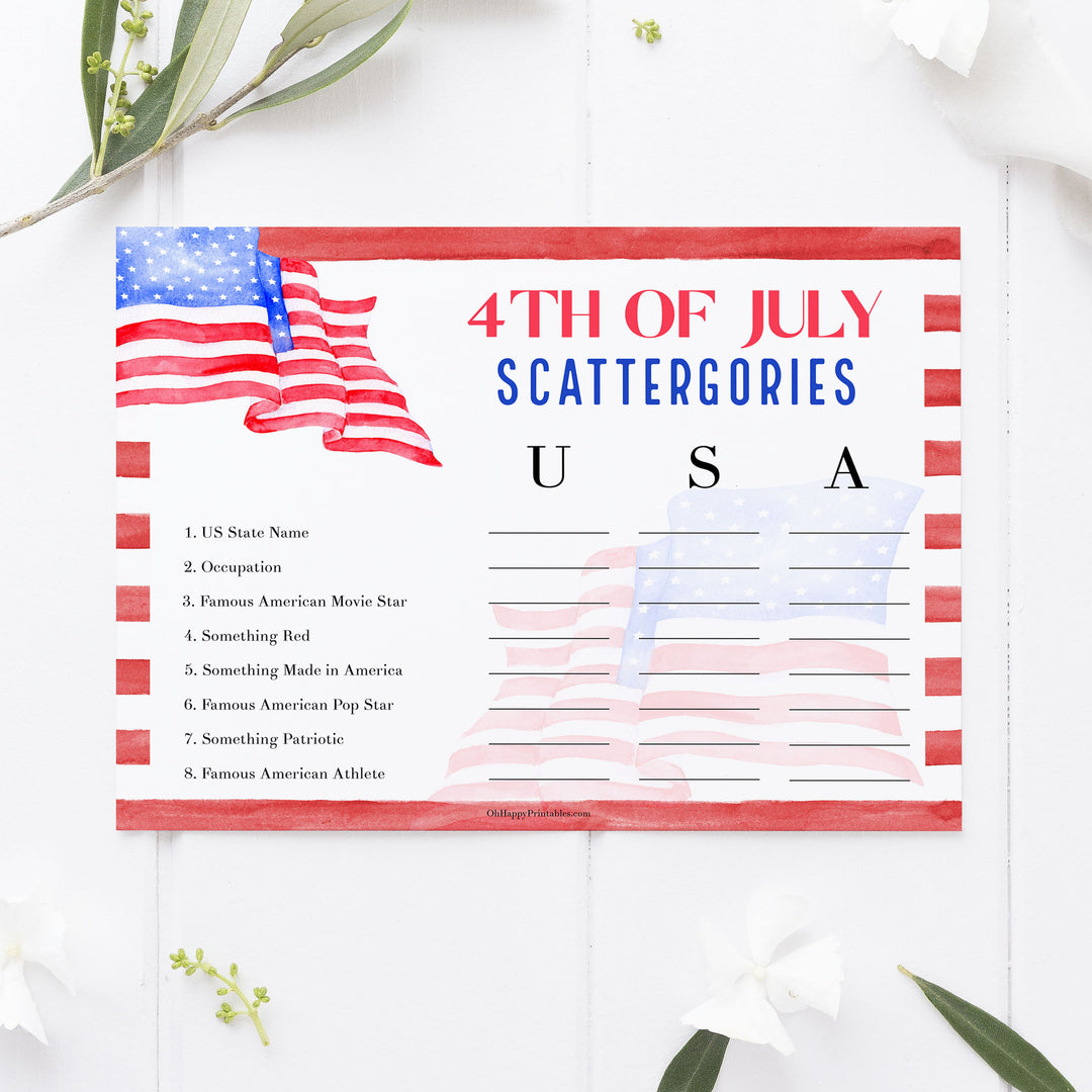  4th july games, editable independence day games, independence day party ideas, American gamews