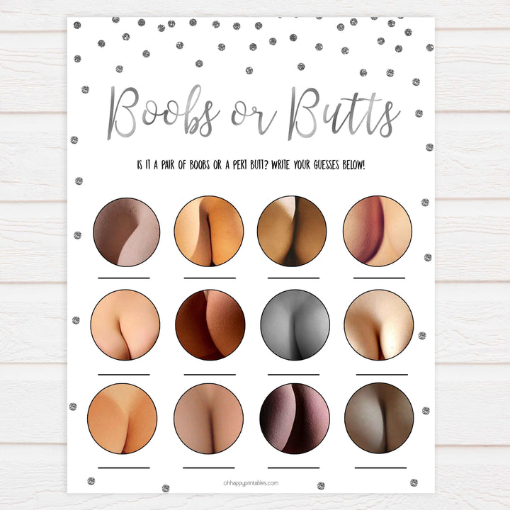 labor or porn, baby bump or beer belly, boobs or butts game, Printable baby shower games, baby silver glitter fun baby games, baby shower games, fun baby shower ideas, top baby shower ideas, silver glitter shower baby shower, friends baby shower ideas