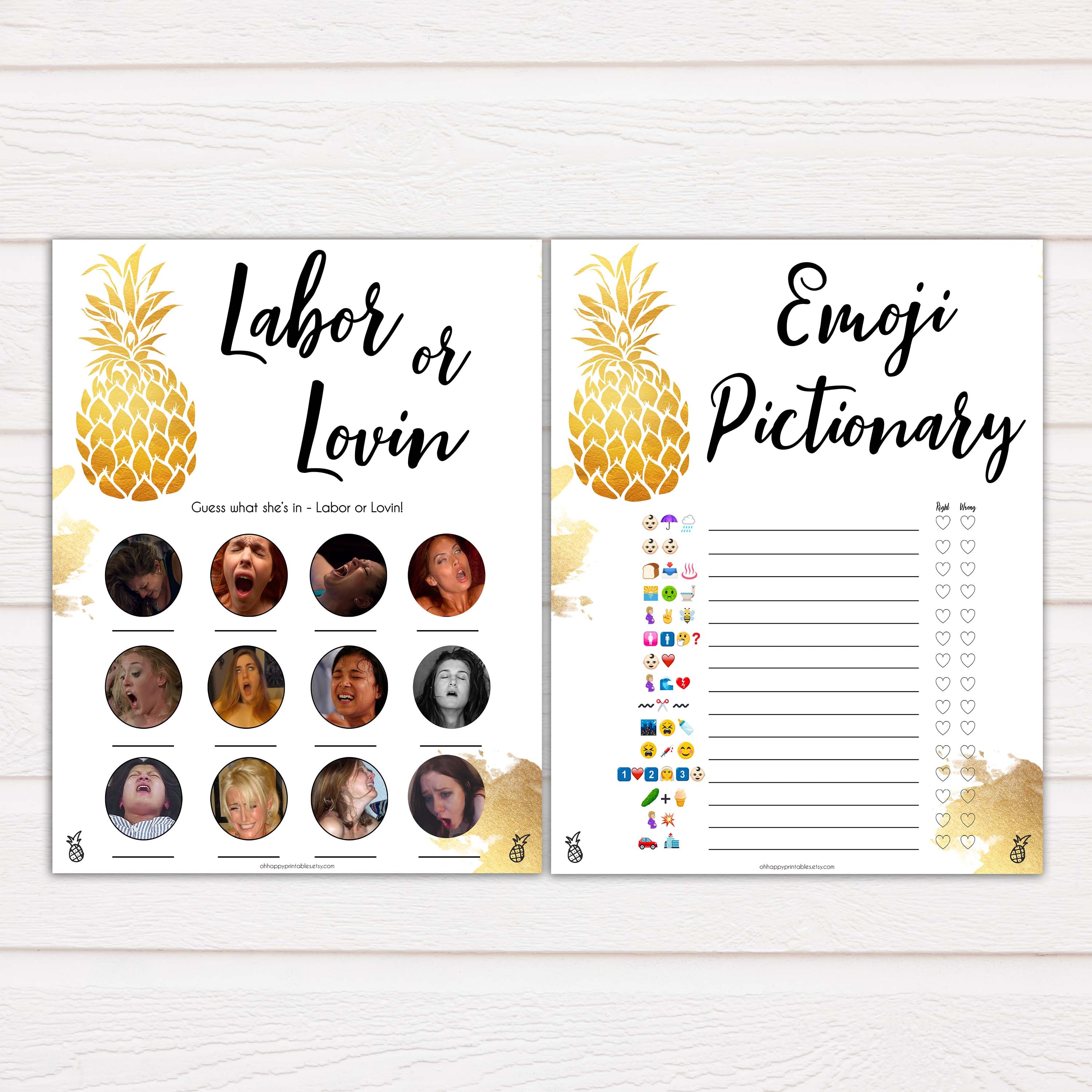 pineapple baby shower games, tropical baby shower games bundle, luau baby shower theme, baby shower games bundle
