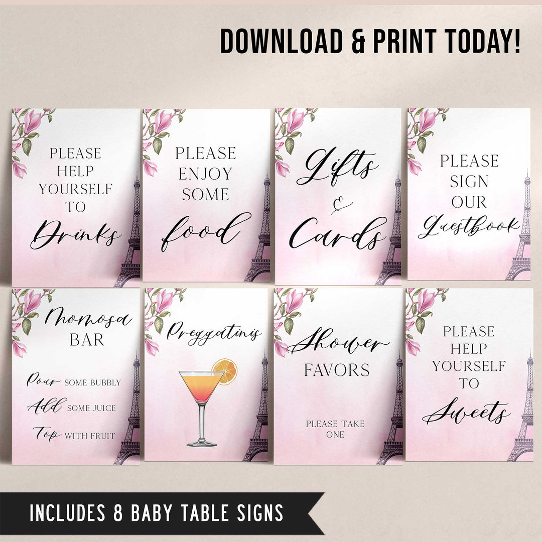 Parisian baby shower games, printable baby shower games, Paris baby shower games, fun baby shower games