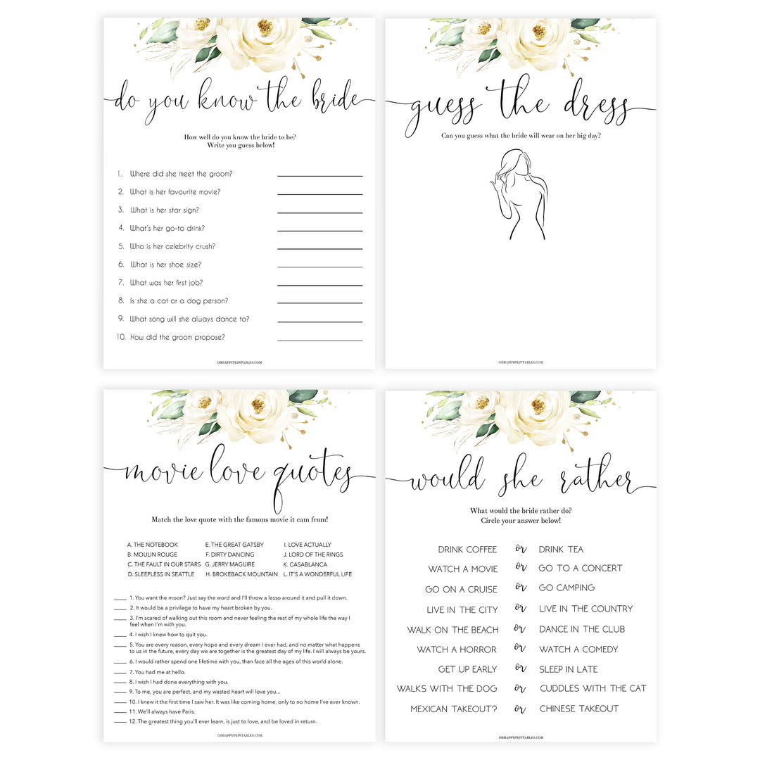 8 bridal shower games, editable bridal shower games,Printable bridal shower games, floral bridal shower, floral bridal shower games, fun bridal shower games, bridal shower game ideas, floral bridal shower