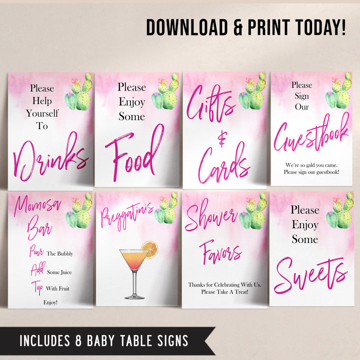 Cactus baby decor, Mexican baby signs, baby sign bundle, baby shower decor, baby signs, printable baby signs, baby decor, 