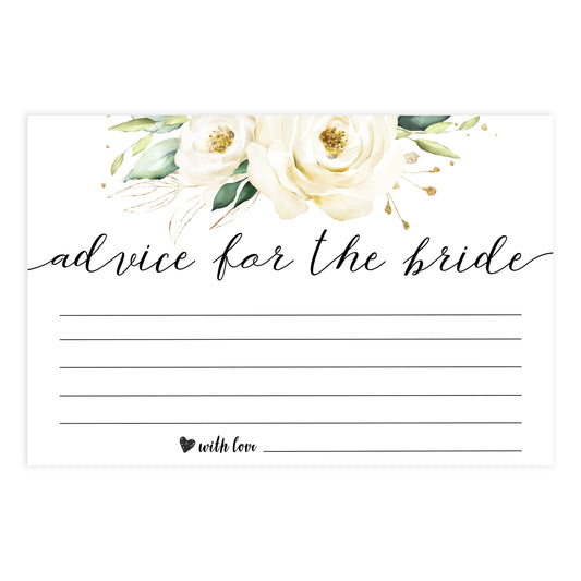 advice for the bride card Printable bridal shower games, floral bridal shower, floral bridal shower games, fun bridal shower games, bridal shower game ideas, floral bridal shower