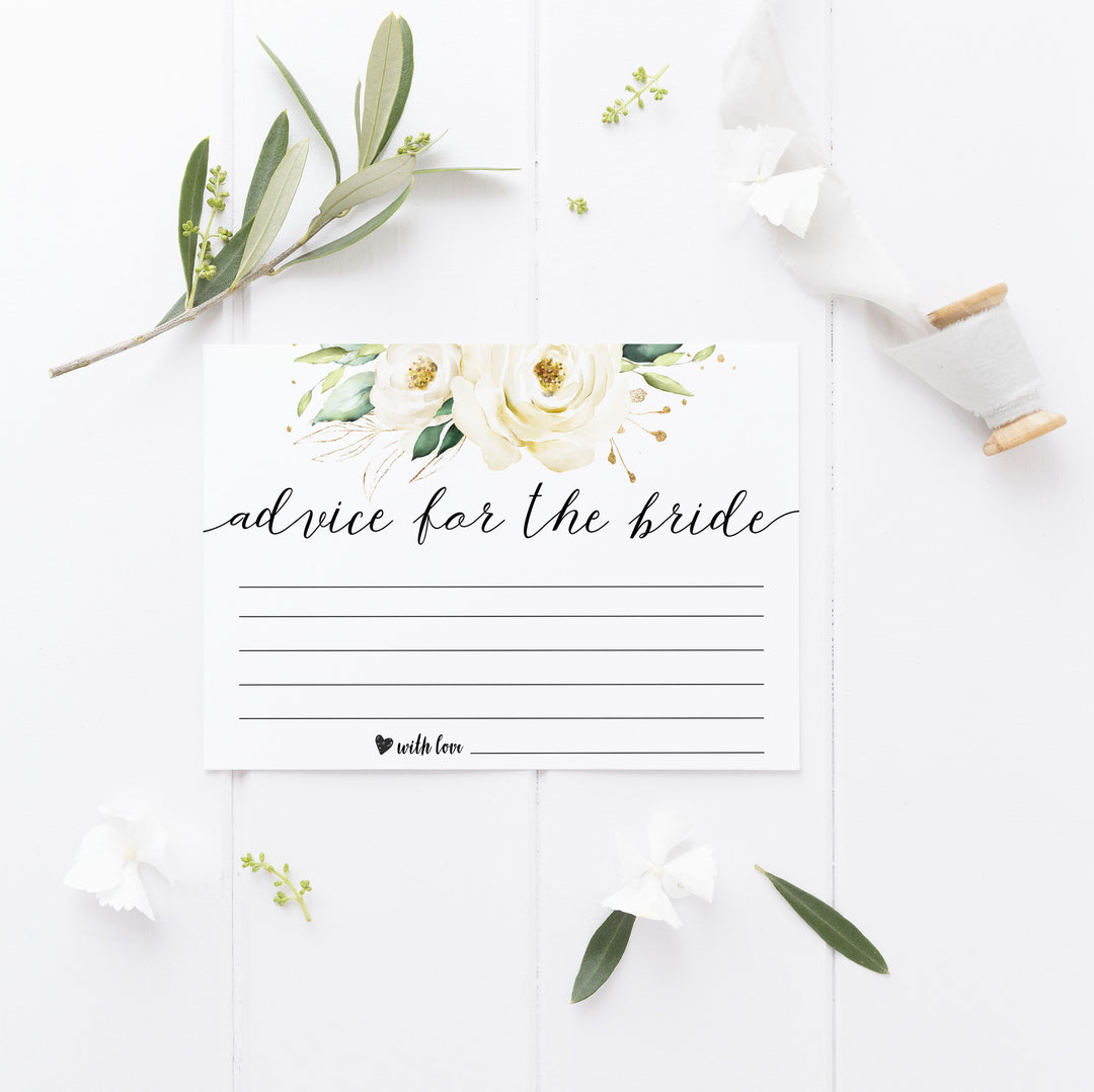 advice for the bride card Printable bridal shower games, floral bridal shower, floral bridal shower games, fun bridal shower games, bridal shower game ideas, floral bridal shower