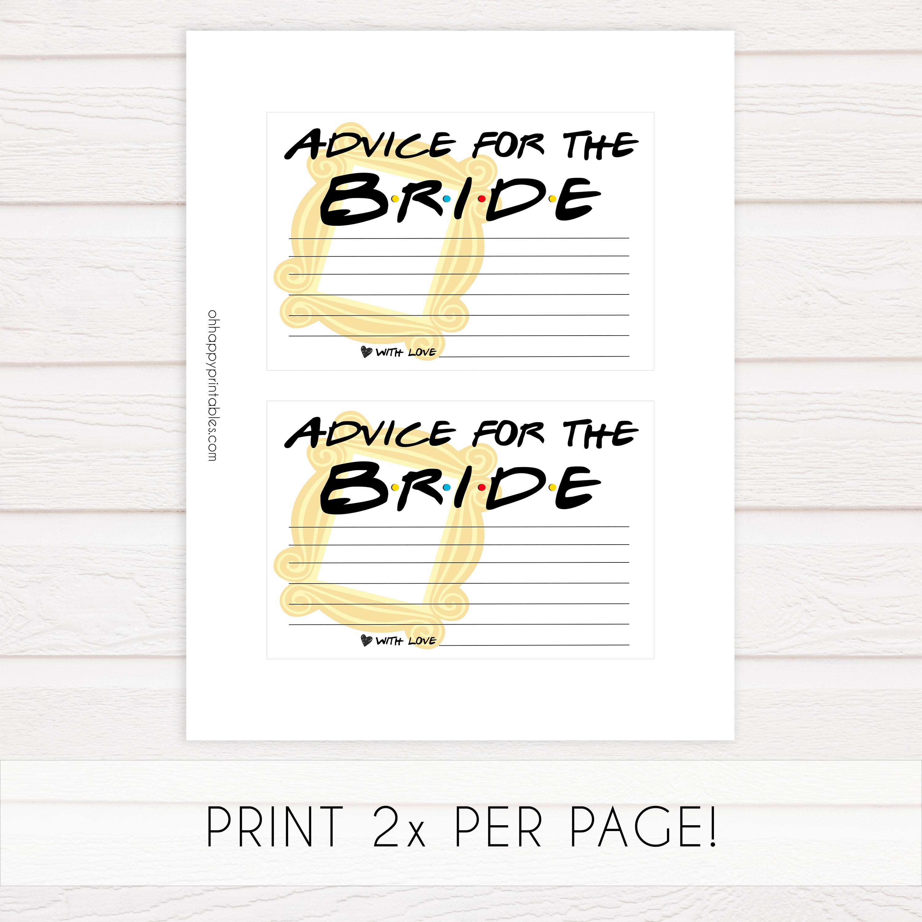 advice for the bridal, Printable bridal shower games, friends bridal shower, friends bridal shower games, fun bridal shower games, bridal shower game ideas, friends bridal shower