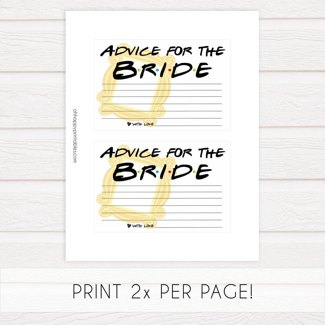 advice for the bridal, Printable bridal shower games, friends bridal shower, friends bridal shower games, fun bridal shower games, bridal shower game ideas, friends bridal shower