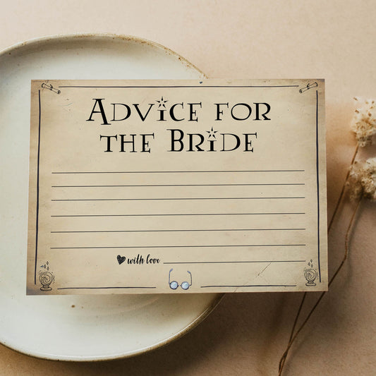 advice for the bride game, Printable bridal shower games, Harry potter bridal shower, Harry Potter bridal shower games, fun bridal shower games, bridal shower game ideas, Harry Potter bridal shower