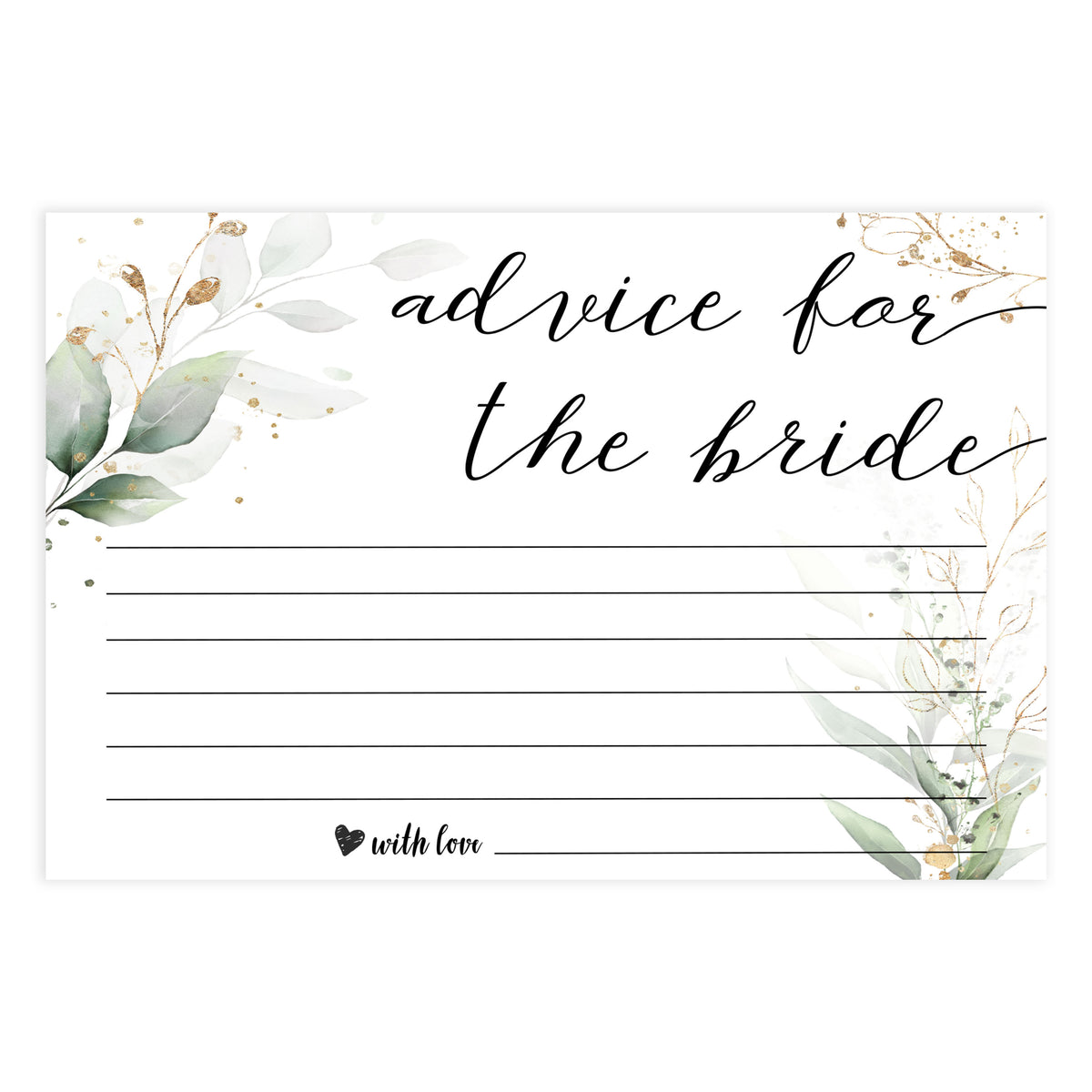 advice for the bride, bride advice, Printable bridal shower games, greenery bridal shower, gold leaf bridal shower games, fun bridal shower games, bridal shower game ideas, greenery bridal shower
