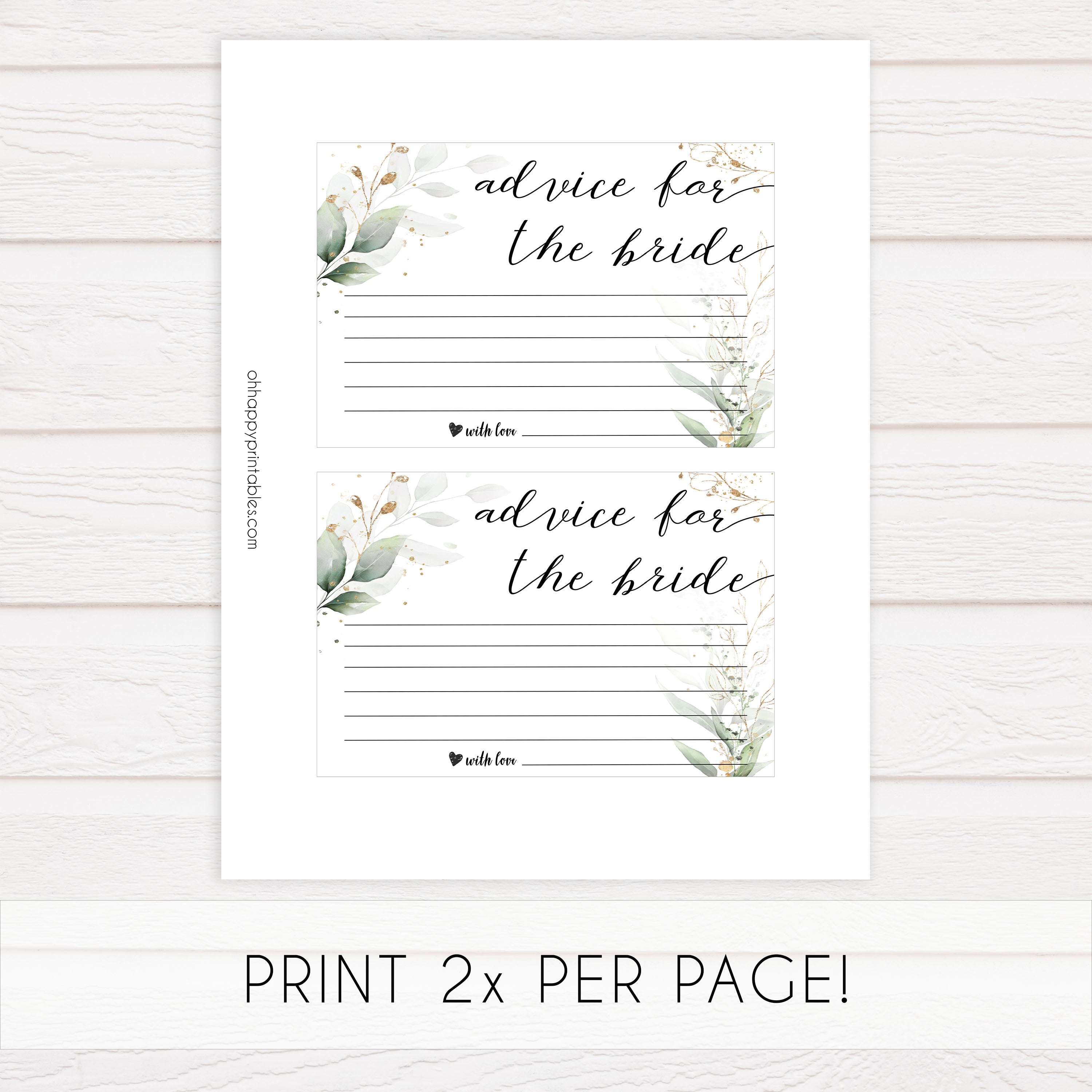 advice for the bride, bride advice, Printable bridal shower games, greenery bridal shower, gold leaf bridal shower games, fun bridal shower games, bridal shower game ideas, greenery bridal shower