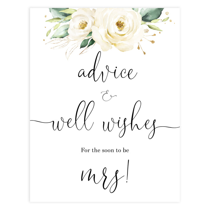advice and well wishes sign, Printable bridal shower signs, floral bridal shower decor, floral bridal shower decor ideas, fun bridal shower decor, bridal shower game ideas, floral bridal shower ideas