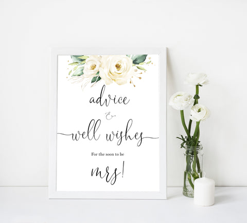 advice and well wishes sign, Printable bridal shower signs, floral bridal shower decor, floral bridal shower decor ideas, fun bridal shower decor, bridal shower game ideas, floral bridal shower ideas