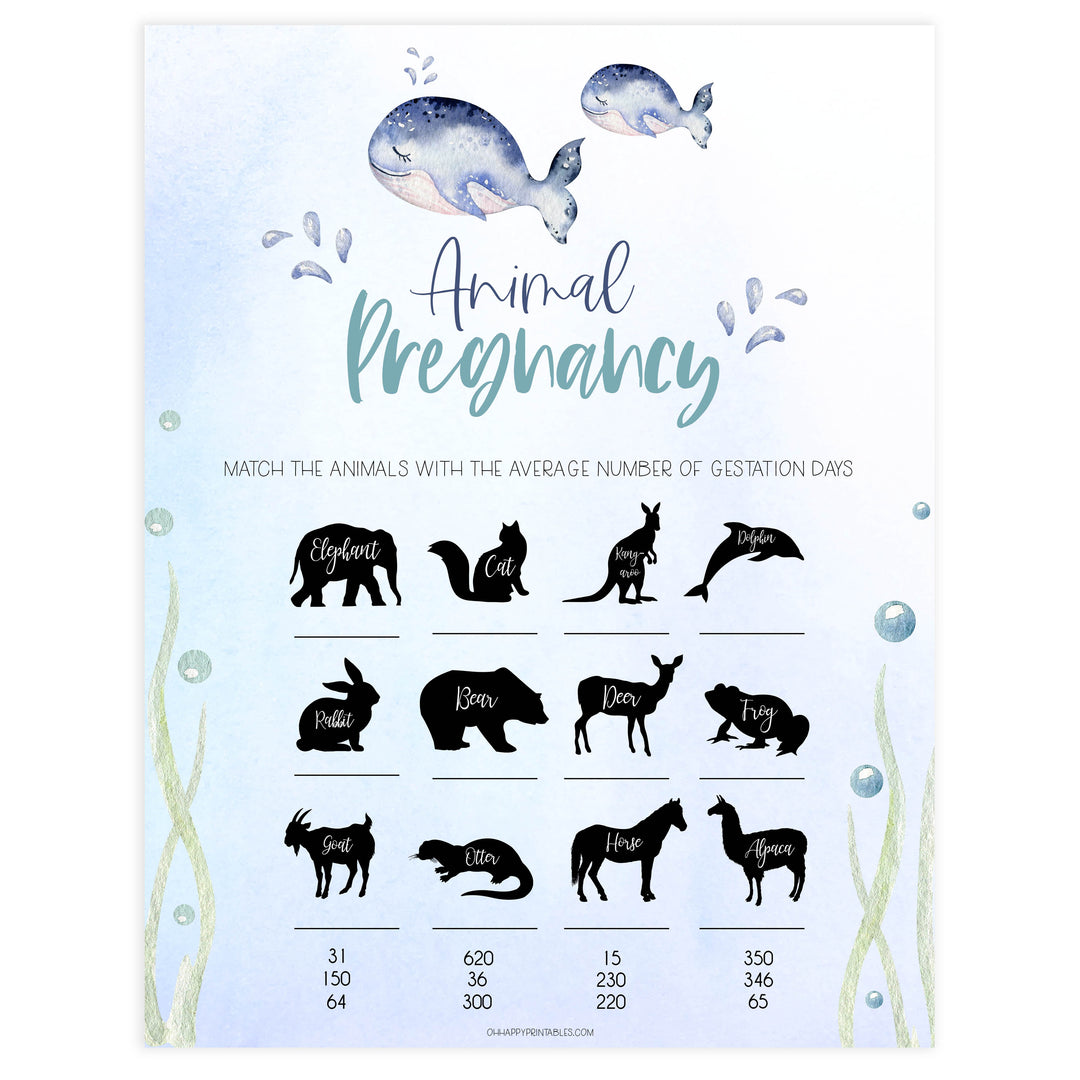 animal pregnancy baby game, Printable baby shower games, whale baby games, baby shower games, fun baby shower ideas, top baby shower ideas, whale baby shower, baby shower games, fun whale baby shower ideas
