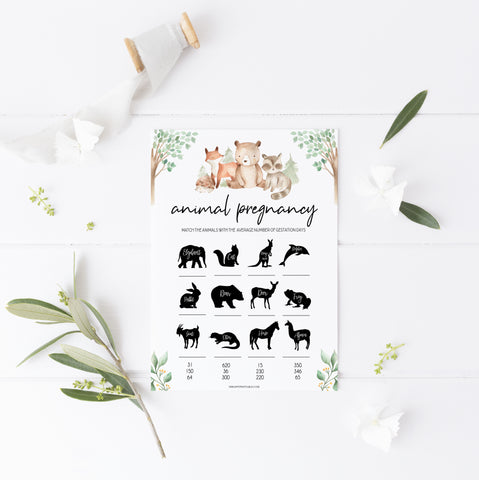 animal pregnancy game, Printable baby shower games, woodland animals baby games, baby shower games, fun baby shower ideas, top baby shower ideas, woodland baby shower, baby shower games, fun woodland animals baby shower ideas