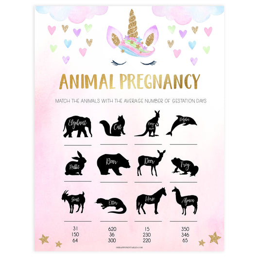 animal pregnancy baby game, Printable baby shower games, unicorn baby games, baby shower games, fun baby shower ideas, top baby shower ideas, unicorn baby shower, baby shower games, fun unicorn baby shower ideas