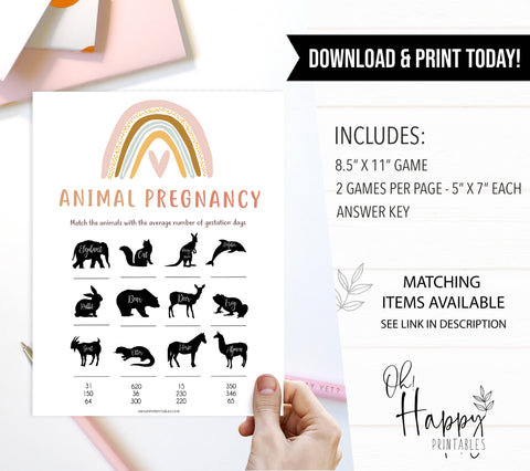 animal pregnancy baby game, Printable baby shower games, boho rainbow baby games, baby shower games, fun baby shower ideas, top baby shower ideas, boho rainbow baby shower, baby shower games, fun boho rainbow baby shower ideas