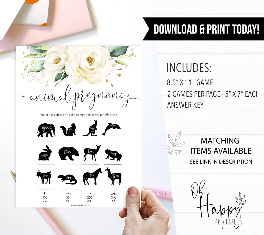 animal pregnancy baby game, Printable baby shower games, shite floral baby games, baby shower games, fun baby shower ideas, top baby shower ideas, floral baby shower, baby shower games, fun floral baby shower ideas