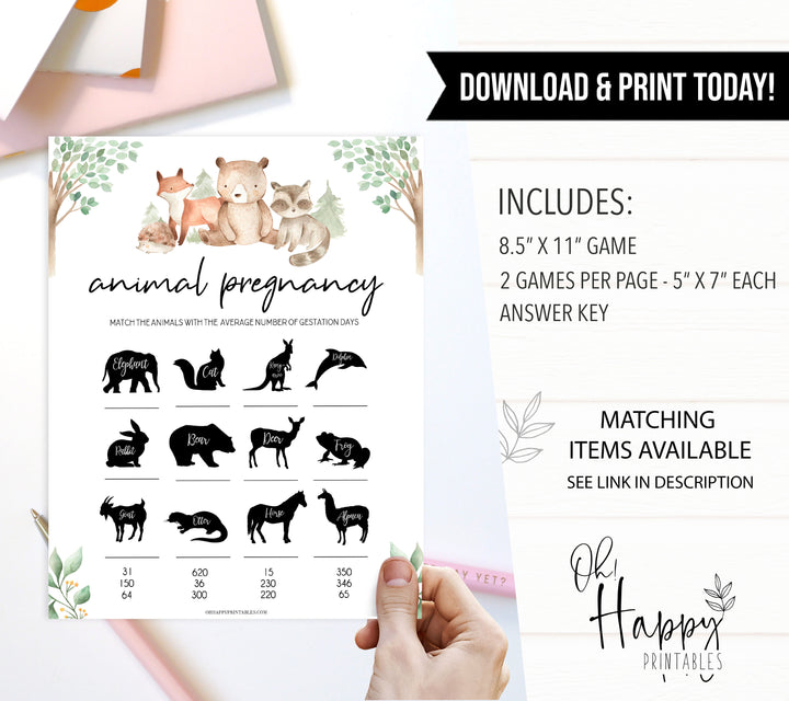 animal pregnancy game, Printable baby shower games, woodland animals baby games, baby shower games, fun baby shower ideas, top baby shower ideas, woodland baby shower, baby shower games, fun woodland animals baby shower ideas