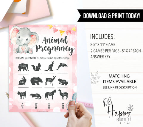 pink elephant baby games, animal pregnancy baby shower games, printable baby shower games, baby shower games, fun baby games, popular baby games, pink baby games