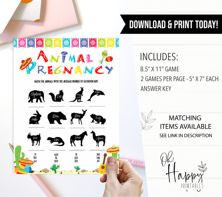 animal pregnancy game, Printable baby shower games, Mexican fiesta fun baby games, baby shower games, fun baby shower ideas, top baby shower ideas, fiesta shower baby shower, fiesta baby shower ideas