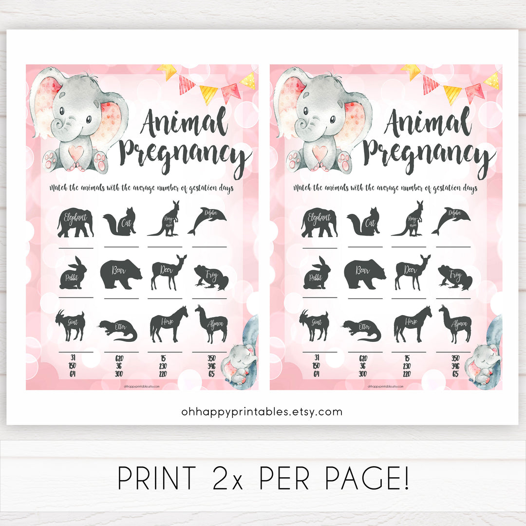 pink elephant baby games, animal pregnancy baby shower games, printable baby shower games, baby shower games, fun baby games, popular baby games, pink baby games