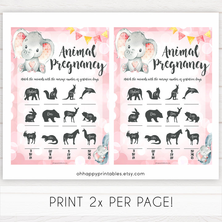 pink elephant baby games, animal pregnancy baby shower games, printable baby shower games, baby shower games, fun baby games, popular baby games, pink baby games