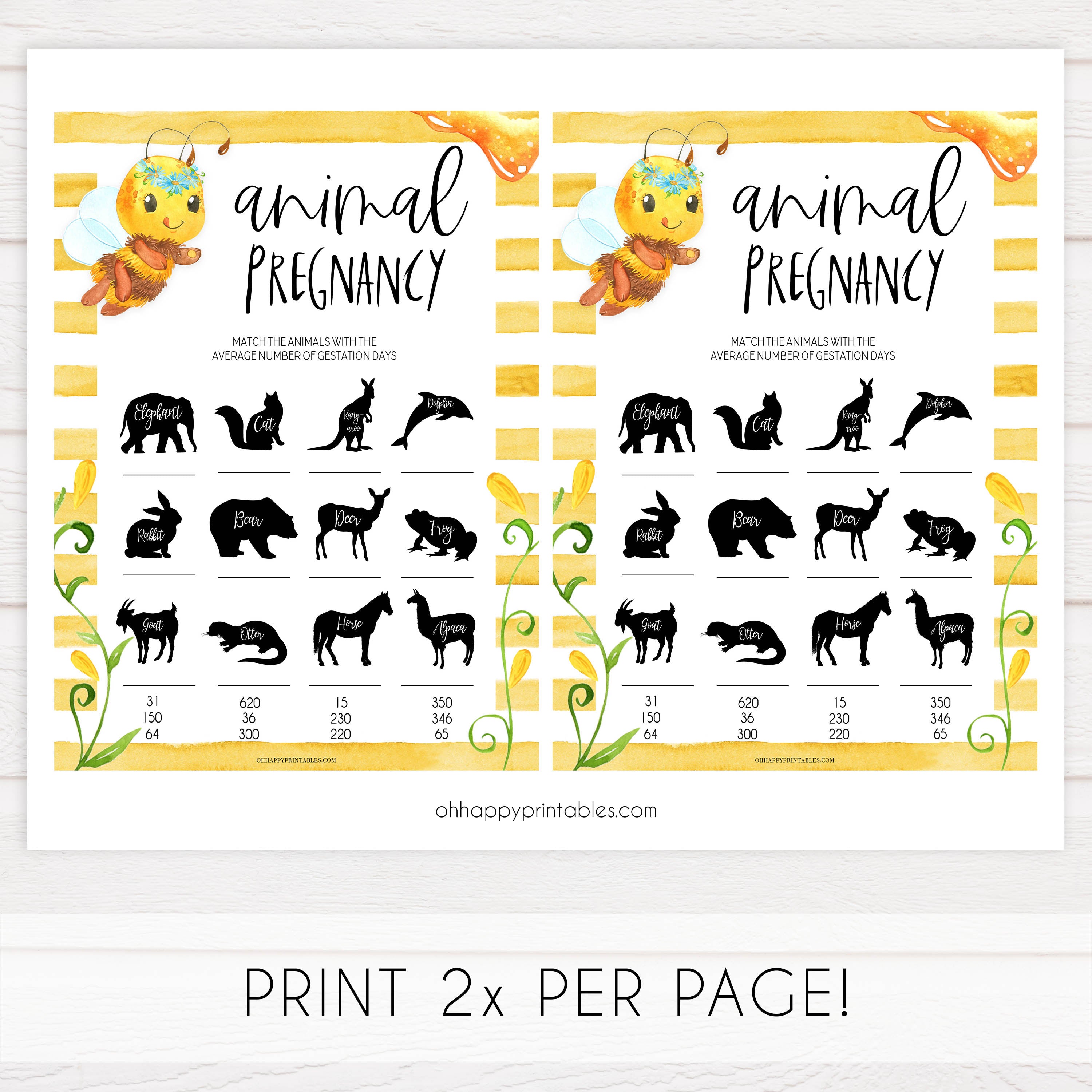 animal pregnancy game, Printable baby shower games, mommy bee fun baby games, baby shower games, fun baby shower ideas, top baby shower ideas, mommy to bee baby shower, friends baby shower ideas